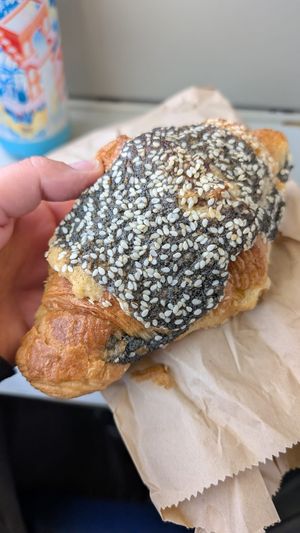 Black sesame croissant (also filled) ♥️ at Bakkerij FUNK in Antwerpen