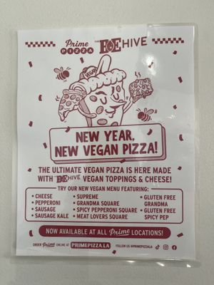 Many new vegan options  at Prime Pizza in El Segundo