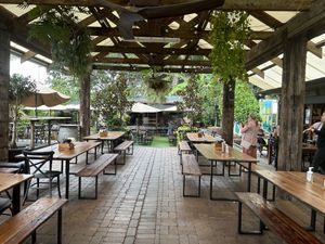 Seating  at Pomona Distillery  in Pomona