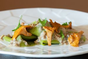 Maltagliato fresh pasta, mushroom at Bis Osteria Italiana Contemporanea in Colle Di Val Delsa