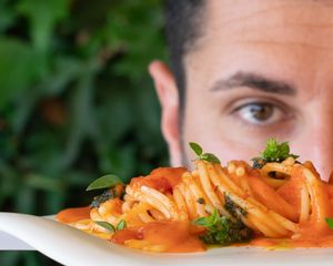 Tagliolino - Tomato - Pesto at Bis Osteria Italiana Contemporanea in Colle Di Val Delsa
