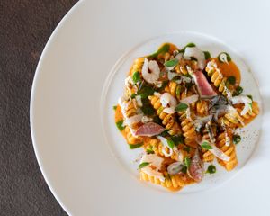 Fusillo, Red Mullet at Bis Osteria Italiana Contemporanea in Colle Di Val Delsa