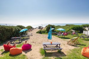 The Beach House Garden with private access to Widemouth Beach at The Break Bar in Bude