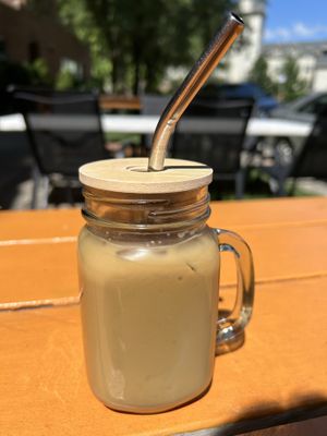 Iced latte   at October Cafe in Chicago