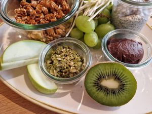 Kürbis-Erbsen-Aufstrich at BrotHaus Café in Weikersheim