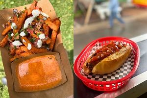 Vegan Streetfood Truck – Sweet potato fries, fire sauce and boerie roll at Vegan Streetfood ZA - Food Truck in Cape Town