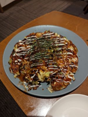 Okonomiyaki at Vegan and Gluten Free Osaka. - The Second Room Cafe in Osaka
