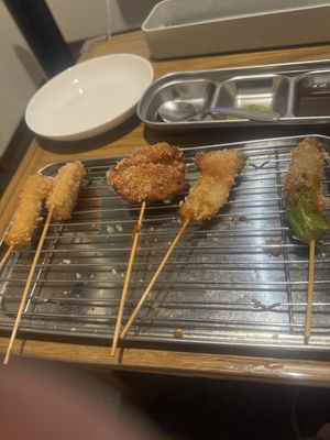 Kushikatsu  at Vegan and Gluten Free Osaka. - The Second Room Cafe in Osaka