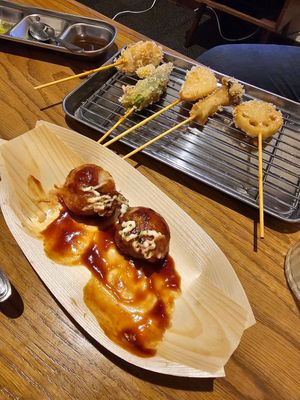 Takoyaki and Tempura at Vegan and Gluten Free Osaka. - The Second Room Cafe in Osaka