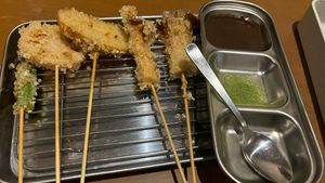Kushikatsu  at Vegan and Gluten Free Osaka. - The Second Room Cafe in Osaka