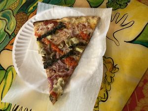 V is for vegan slice at Two Boots UWS in New York City