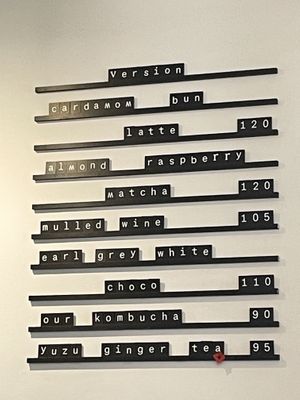 Menu   at Version Coffee in Prague