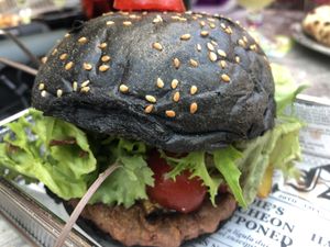 Black bun vegan burger   at Basilico Gemüse Kebap & Pizza Napoletana in Giessen