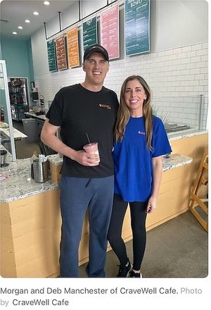 Owners, Morgan & Deb Manchester at CraveWell Cafe in Collegeville