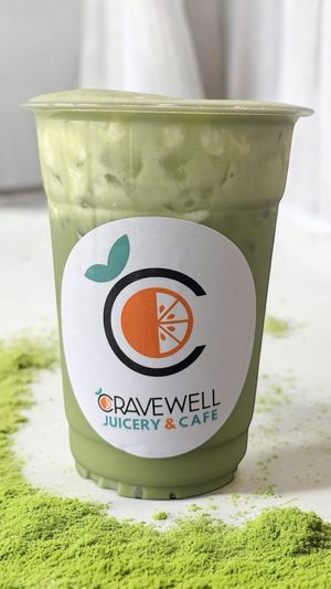 Matcha Vanilla Iced Latte at CraveWell Cafe in Collegeville