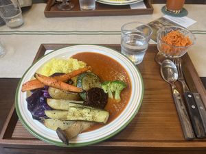 Vegan carrot curry with local seasonable vegetables    at sonongroad in Jeju