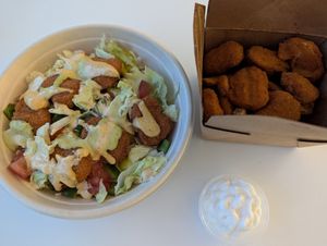 Crispy Chick'n Bowl and Nuggets at Vegholic in Toronto