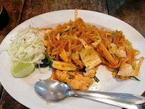 Veganized pad thai at Welcome Back Restaurant in Krabi
