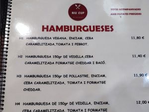 Vegan burger at Bar Niu Cup in Balaguer