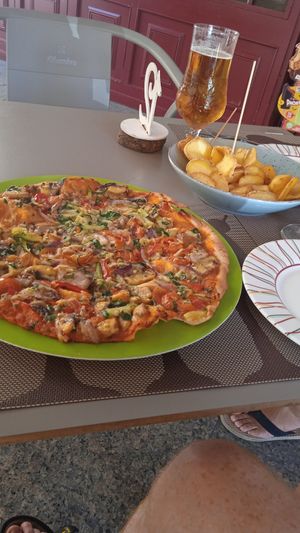 Vegan pizza at Bar Niu Cup in Balaguer