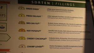 menu at Momos - Organic Veggie Dumplings in Berlin