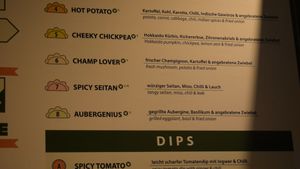 menu at Momos - Organic Veggie Dumplings in Berlin