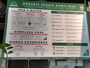 Menu at Momos - Organic Veggie Dumplings in Berlin