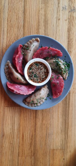 Carefully arranged at Momos - Organic Veggie Dumplings in Berlin