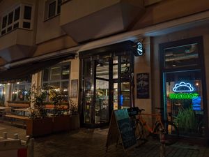 Outside of Momos. at Momos - Organic Veggie Dumplings in Berlin