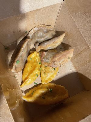 Mushroom and chickpea dumplings  at Momos - Organic Veggie Dumplings in Berlin