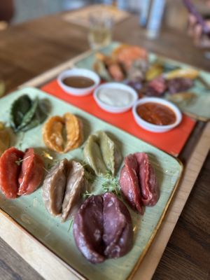 "ALL IN “- 36 dumplings and 3 dips sauces   at Momos - Organic Veggie Dumplings in Berlin