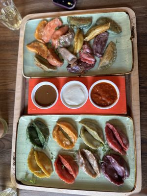 Steamed and panfried   at Momos - Organic Veggie Dumplings in Berlin