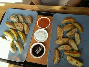 Sample platter  at Momos - Organic Veggie Dumplings in Berlin