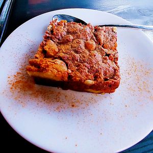 Brownie as a dessert at Momos - Organic Veggie Dumplings in Berlin