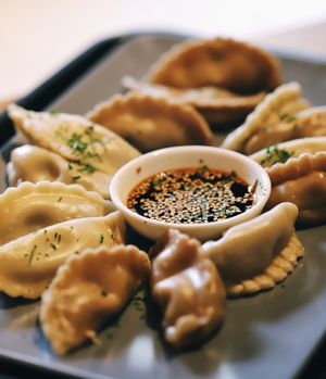 Mushroom special vegan dumplings at Momos - Organic Veggie Dumplings in Berlin