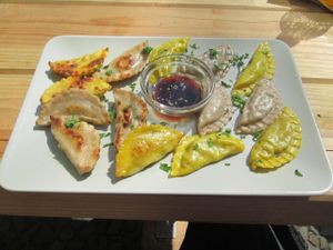 Mmmmm, momos! at Momos - Organic Veggie Dumplings in Berlin