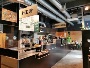 the counter at Momos - Organic Veggie Dumplings in Berlin