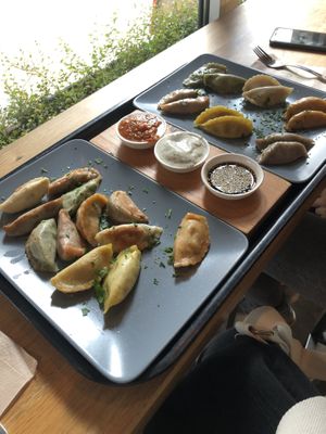 Vegan dumplings at Momos - Organic Veggie Dumplings in Berlin