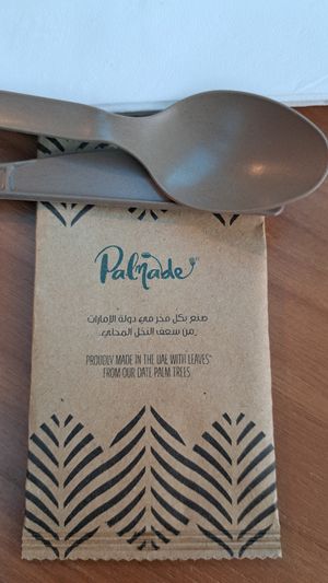 Eco cutlery at AUH - Operation Falafel - TA in Abu Dhabi