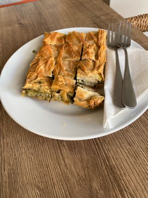 Spinach pie at Lisa's Flammhouse in Larnaca