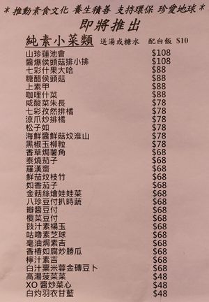 Menu at Vegan Elements 緣素 in Kowloon