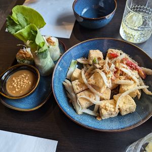 Vegan summer rolls (left) and salt and pepper tofu (right) at Pho 179 in Sunderland
