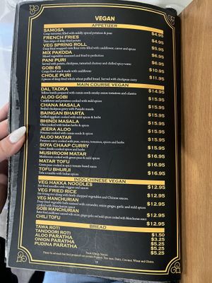 full vegan menu   at Royal Spice Indian Restaurant in Millville