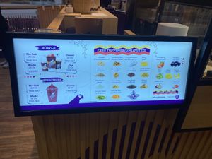 Full view of the menu (where are the other smoothies advertised?)   at Oakberry Acai in Bangkok
