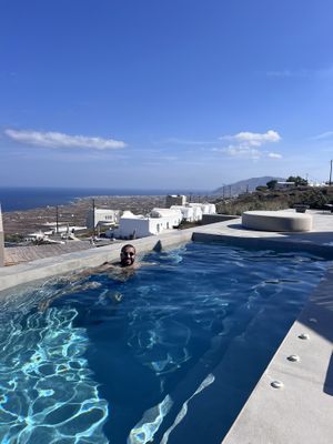 The private pool and large outdoor space overlooking the ocean was unmatched!!  at Ethos Vegan Retreat in Santorini