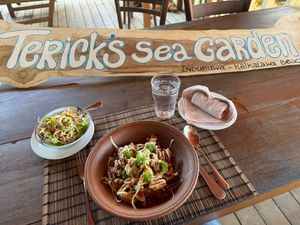 Loaded sweet potato, super delicious vegan special.  at Terick's Sea Garden Restaurant & Bar in Induruwa