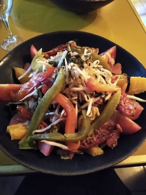 Vegan salad at Chez Plumeau in Paris