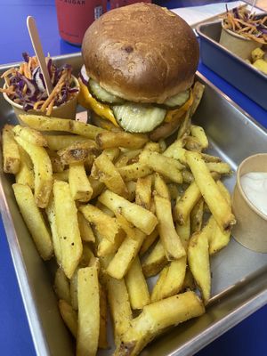 Smash combo with fries and slaw  at Eden Jaxx - Illum in Copenhagen