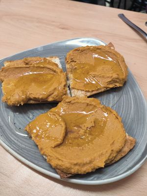 Sobrasada toasts at La Galla Tasca Vegana in Barcelona