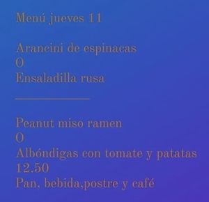 Daily menu sample at La Galla Tasca Vegana in Barcelona